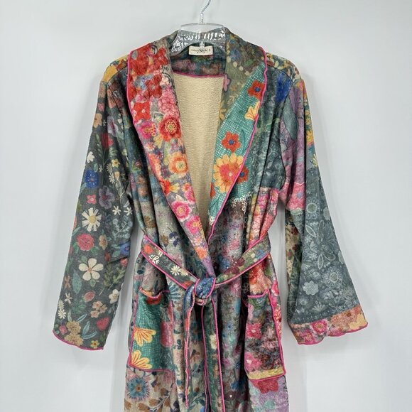 NATURAL LIFE robe knee length floral hippie boho bohemian feminine cozy lounge S - Picture 4 of 9